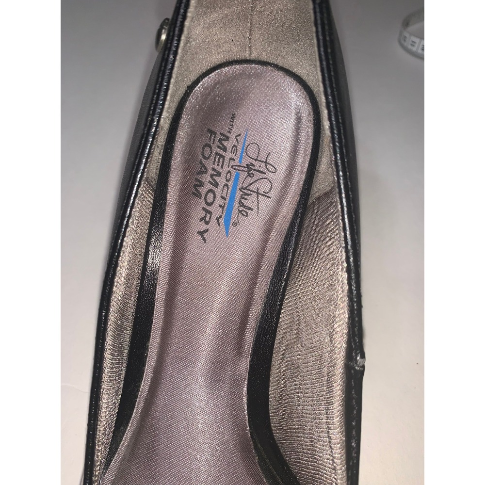 LifeStride Bright Black Memory Foam Cap Toe Pumps Heels Womens Size 8M‎ - Picture 3 of 15